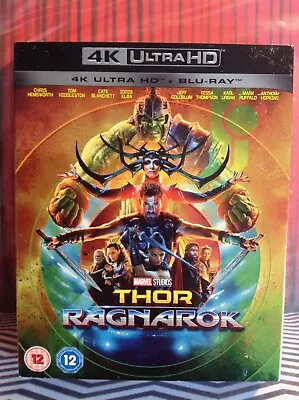 THOR RAGNAROK (4K UHD Blu-ray) + SLIPCOVER. 2-Disc. MARVEL • £4.45