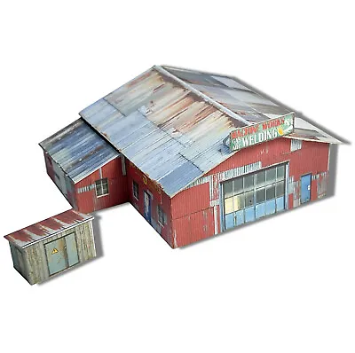 Z Scale Or N Scale Welding Shop Building / Shed - Pre-Cut Cardstock Kit • $9.41