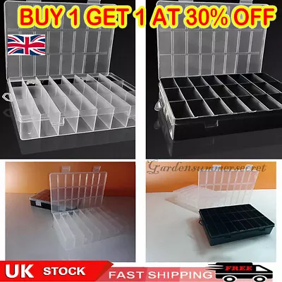 £5.99 • Buy 24Grids Compartment Storage Box Jewelry Earring Beads Case Container Plastic