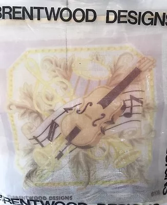 Vintage Brentwood Designs 6108 Violin Horn Musical Needlepoint Alice Peterson • $32