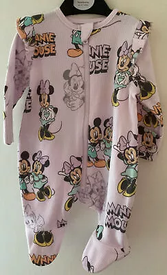 Newborn~ 7.8 Lbs~ Lilac Disney Minnie Mouse Sleepsuit • £7