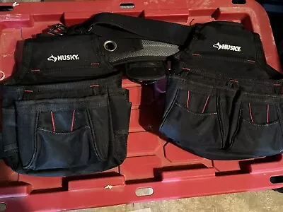 Husky Carpenter's Rig Tool Work Belt 10-Pockets Black 524043 • $44.95