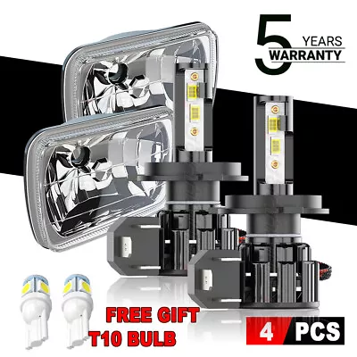 For Dodge D150 D250 D350 Pair 5x7  7x6  Chrome LED Headlights Hi/Low Beam H6054 • $124.92