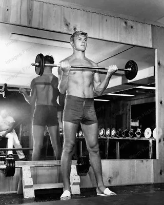 Hollywood Golden Era Actor Tab Hunter Lifts Weights Poster Picture Photo 13x19 • $18