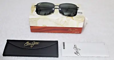 New Open Box! Maui Jim AKAU Matte Gray Polarized Rimless Sunglasses 442-11M $190 • $154.98