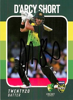 ✺Signed✺ 2019 2020 AUSTRALIA Cricket Card D'ARCY SHORT BBL • $11.99
