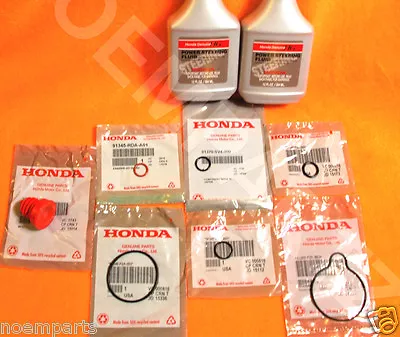 NEW GENUINE HONDA Power Steering Pump Oil O-Ring Seals & Fluid Reseal 9 Pc Kit • $68.95