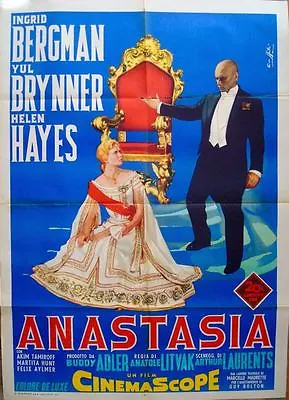 ANASTASIA Italian 2F Movie Poster 39x55 YUL BRYNNER INGMAR BERGMAN R1964 NISTRI • $200