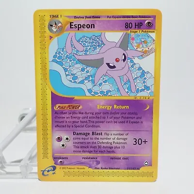 2002 Espeon Aquapolis 11/147 - Non-Holo Rare E-reader E-Card WOTC NM+ Pack Fresh • $49.95