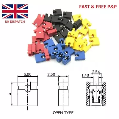 Jumper Cap Pin Header Jumper Blocks Connector 2.54mm Pitch For Circuit Board • £2.95