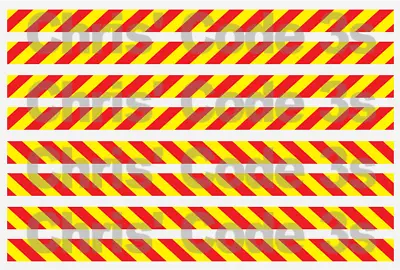 Code 3 Adhesive Vinyl Decal Suit 1/76 1/50 1/148 - Chevron Strips - Red & Yellow • £6