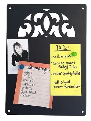 Metal Scroll Memo Message Board 8x11 Inch Made In USA - Kitchen Or Office Decor • £24.13
