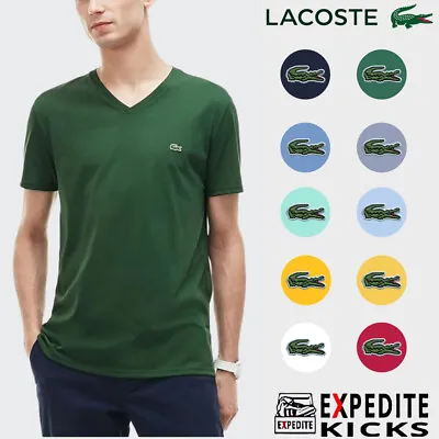 $54.95 • Buy Lacoste Authentic Pima Cotton Men's Short Sleeve V-Neck Jersey T-Shirt TH6710
