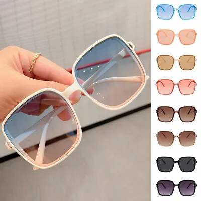 $4.92 • Buy Oversized Big Frame Square Sunglasses Retro Women Fashion Outdoor Shades Glasses