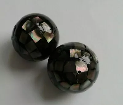 2 Natural Paua/Abalone Shell Beads 20 Mm. Jewellery Making/Embellish/Crafts • £15.08