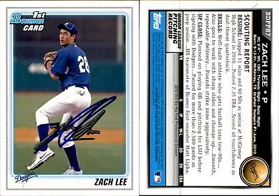 Zach Lee Signed 2010 Bowman #BDPP87 Card Los Angeles Dodgers Auto • $0.99