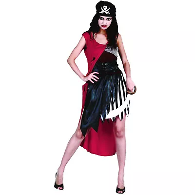 Shipwrecked Pirate Lady Costume Adult Zombie Halloween Top Skirt Bandana Tunic • $19.95