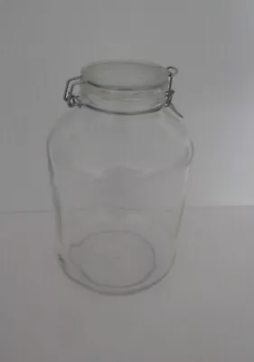 Vtg 2 Gallon Fido France Glass Jug Canning Pickling Storage Wire Bail Lid • $49.99