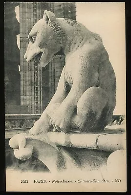 Vintage French Postcard. Cat Gargoyle. Notre Dame Cathedral. Levy Et Neurdein • $2.99