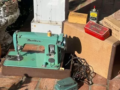 Antique BROTHER Sewing Machine With Original Case & Accessories • $98