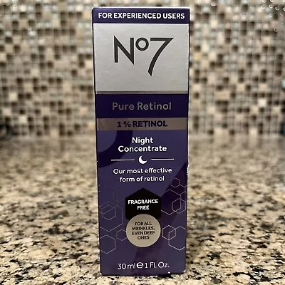 No7 Pure Retinol 1% Night Concentrate Face Cream Collagen Peptide 1 Fl Oz.. • $18.95