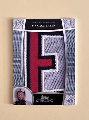 $66 • Buy 2023 Topps Sterling Max Scherzer 1/1 Sterling Jersey Letter Patch JLP-MAX