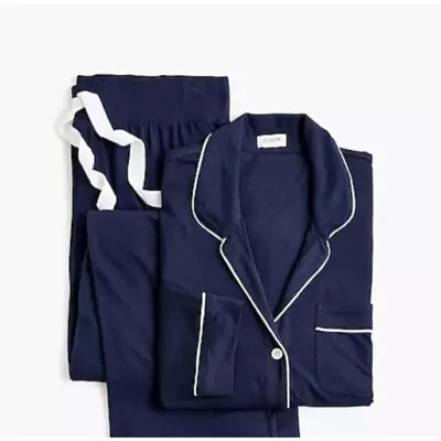 NWT J.Crew $98 Women's Knit Pajama Set Navy Sz S • $35