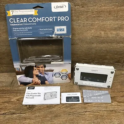 $29.99 • Buy Orbit Clear Comfort Pro Programmable Thermostat Easy To Read Condition NOB