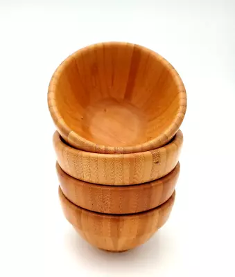 Pampered Chef Bamboo Bowls Set Of 4 1209 4.5 Inches • $29.99