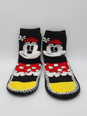 Disney Minnie Slipper Sock Women's 7-8 (Black/Red/White) • $9