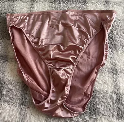 Vtg Hanes Hi Leg Pink Satin Panties Size 8 • $15