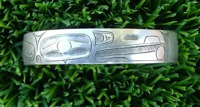 Vintage Haida Eagle Northwest Coast Sterling Silver Bracelet Signed • $275