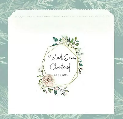 £0.99 • Buy Personalised Wedding Christening Baptism Communion Baby Shower Sweet & Cake Bags