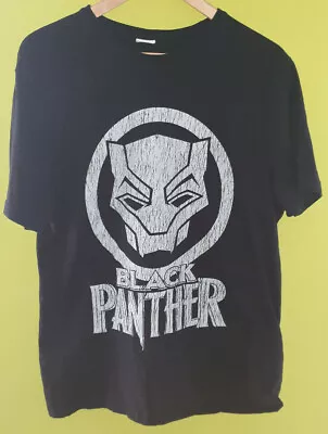 Men's Black Panther T-Shirt - Large - Black - Preowned - Marvel • £5.50