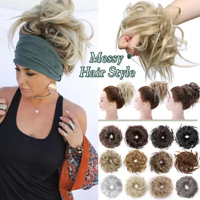 45g Messy Curly Bun Top Knot Piece Real Natural As Human Wrap Hair Extensions • £6.84