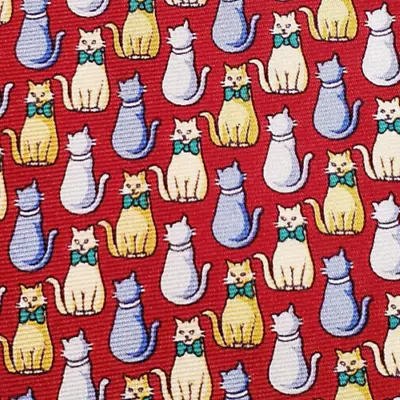 CATS W/ BOW TIES ~ MENS BEAUFORT NOVELTY TIE ~ GOOD CHRISTMAS COLORS ~ 59  • $18.99