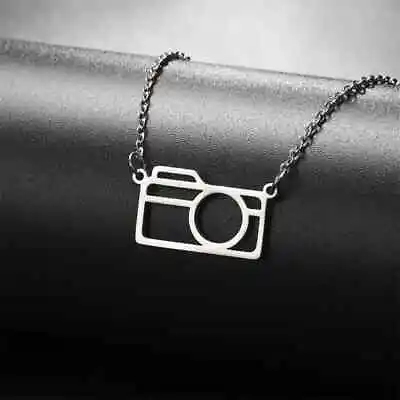 Geometric Line Camera Necklace Stainless Steel Pendant Necklaces Choker Jewelry • $6.89