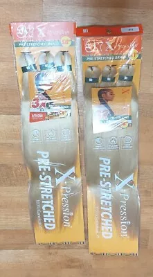 $16.95 • Buy Lot Of 2 SENSATIONNEL X-PRESSION 3X PRE STRETCHED 58  BRAID CROCHET HAIR AFRICAN