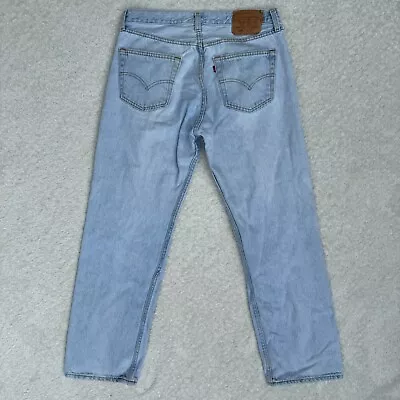 Vintage 90s Levis 501 Xx Jeans USA Light Wash Denim Mens 32x29 Button Fly 1996 • $36
