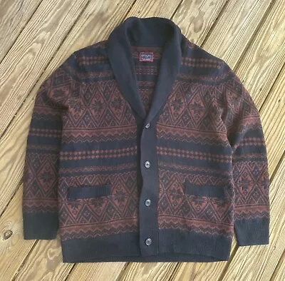 Untuckit Knit Fine Merino Wool Fair Isle Shawl Cardigan Yandoli Sweater Men’s L • $45