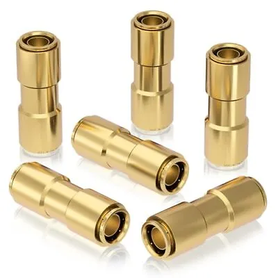 6 PCS 1/2 Brass DOT Air Line Fitting Straight Union Quick Connect Fittings 1/... • $30.06