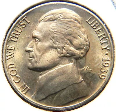 1939-d Jefferson Nickel With 1940 Reverse Bu Pretty Gold Toning Better Date • $49