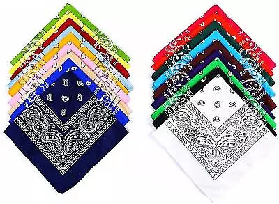 Bandana Handkerchief Paisley New Double Side Print Mens Womens Scarf Cotton • $1.99