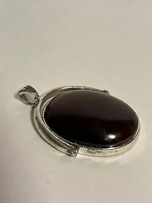 Vintage SCARAB PENDANT NECKLACE Genuine Stone CARNELIAN Rare Beautiful • $23.16