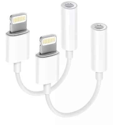 2 Pack Apple MFi Certified Lightning To 3.5mm Headphone Adapter For IPhone • $15.29