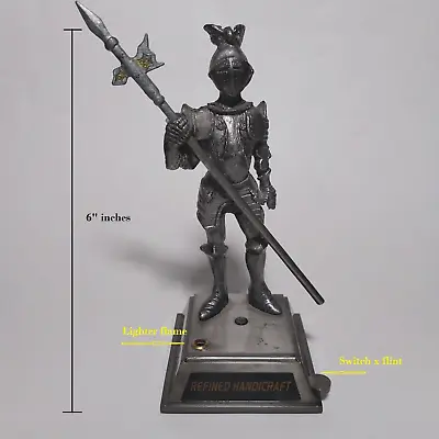 Statuette Of A Knight Armour In Solid Metal On A Lighter Base Medieval  6  Tall • $39