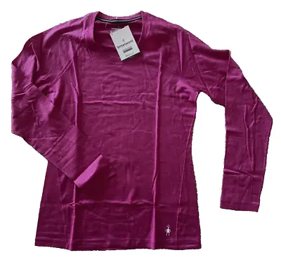 SMARTWOOL Merino Wool 150 Long Sleeve Top Base Layer Fuchsia Pink Retail $85 M • $49.80