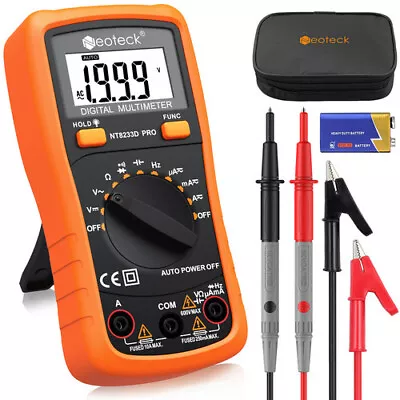 Neoteck 2000 Counts LCD Digital Multimeter AC/DC Auto Ranging Voltmeter Tester • £21.95