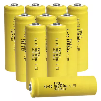 Solar Lights Ni-CD Rechargeable Battery 1.2V AA 300mAh Battery Button Top 10PCS • $16.99