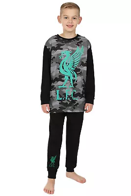 Boys Liverpool F.C Green Camouflage Long LFC Pyjamas • £14.99